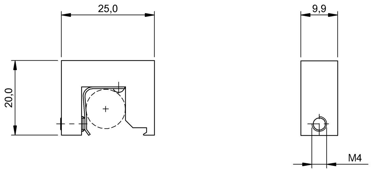 Angolare di ritegno per sensori a campo magnetico