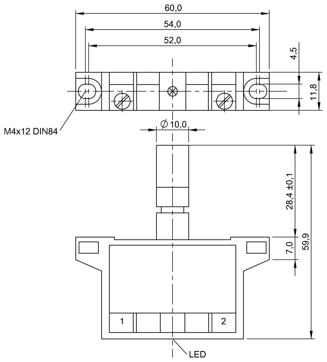 Inductive single position limit switches