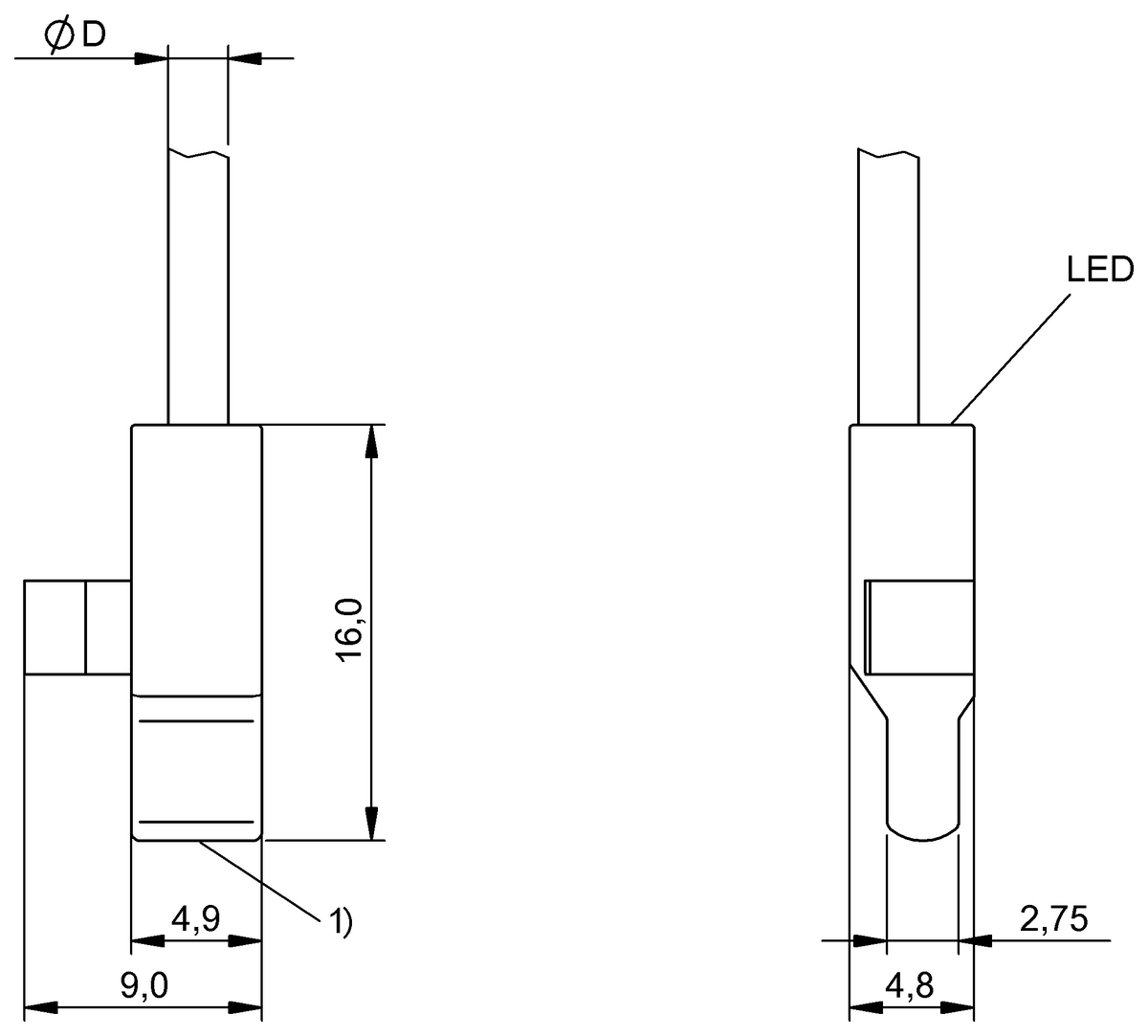 Cylinder sensors for multiple slot shapes