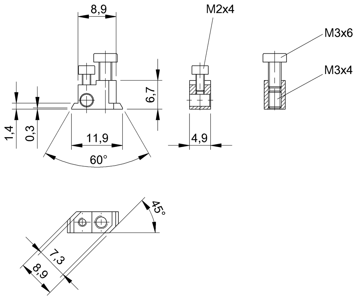 Úhlové držáky pro magnetické snímače