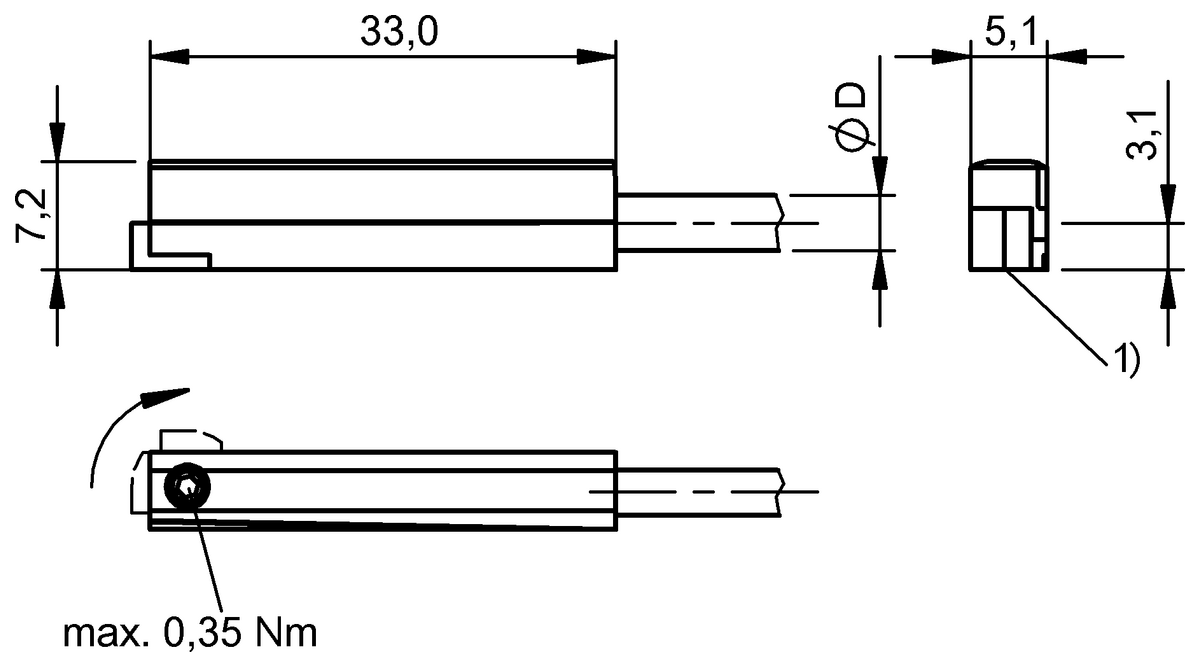 Zylinderschalter für unterschiedliche Nutformen