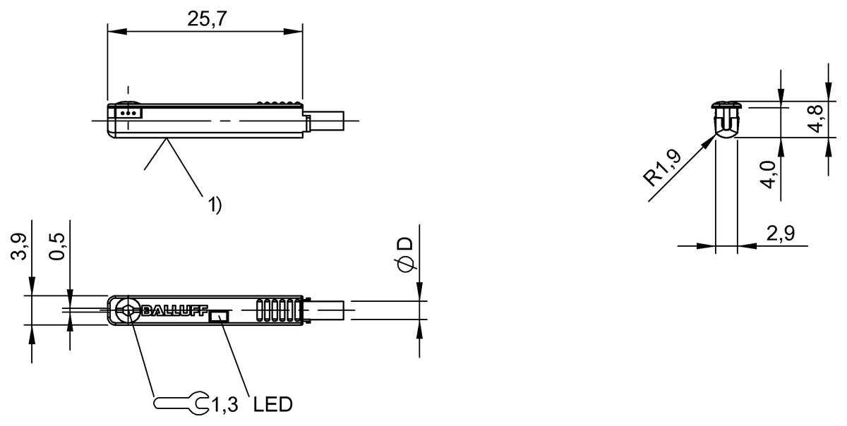 Cylinder sensors for multiple slot shapes