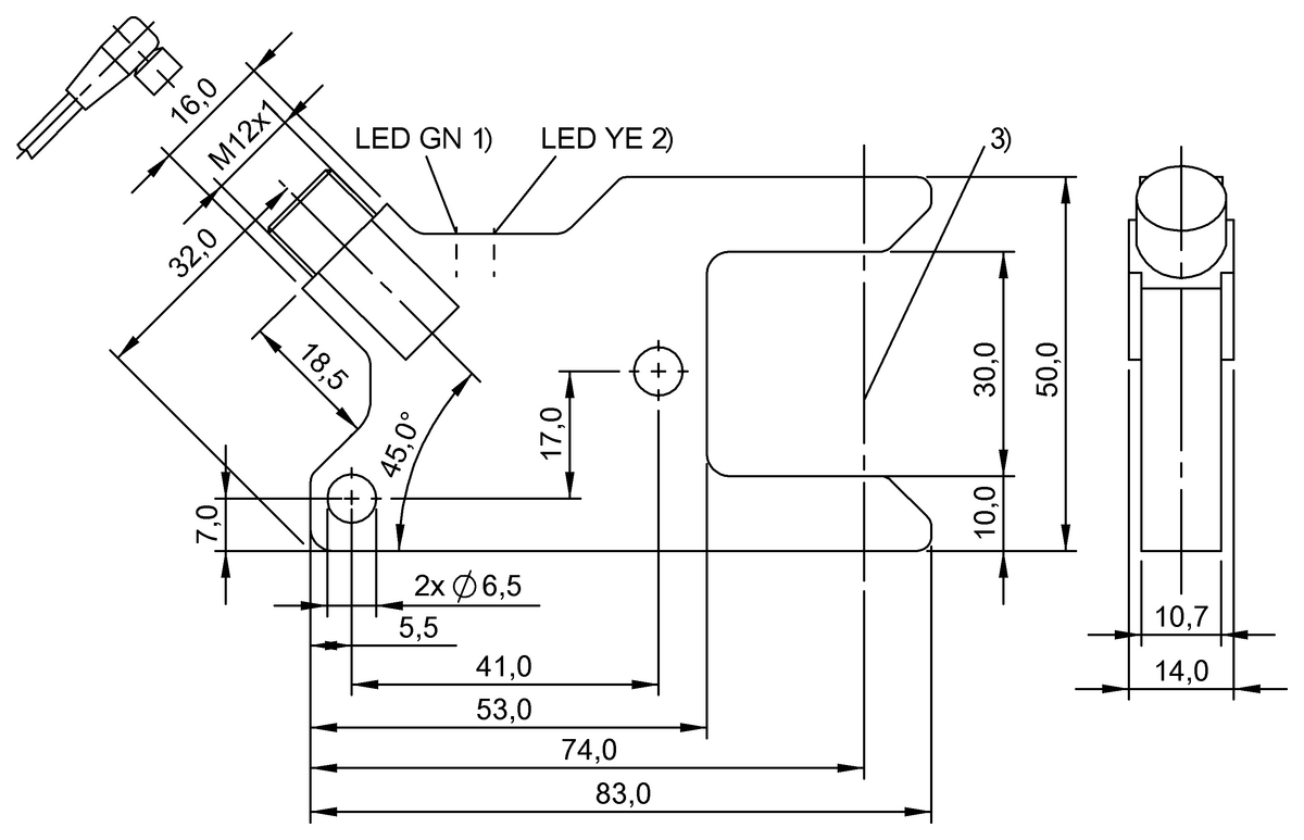 Fork sensors and angle sensors