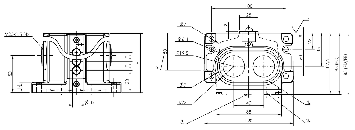 Mechanical multiple position limit switches with interchangeable plunger unit