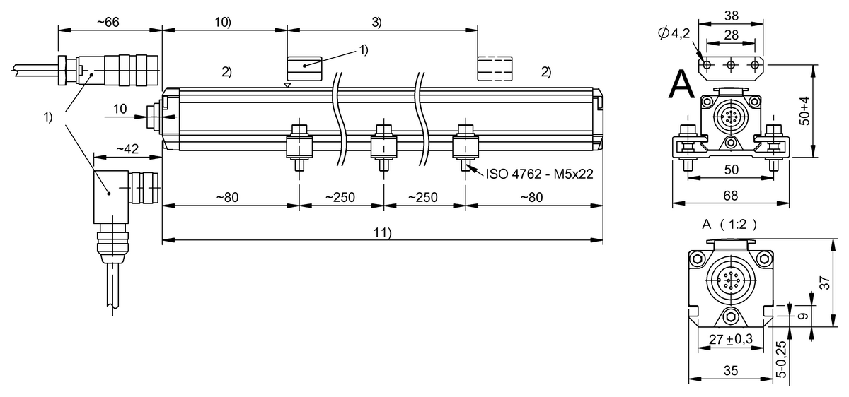 Magnetostrictive linear position sensors in profile design