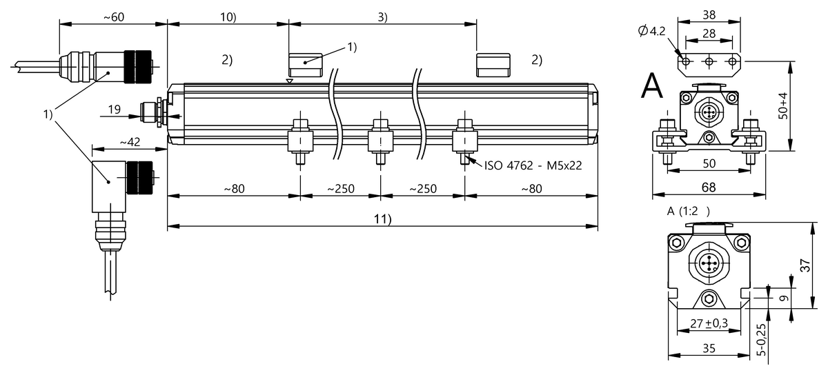Magnetostrictive linear position sensors in profile design