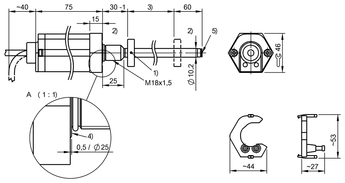 BTL3MMZ (BTL7-P511-M0180-B-SA409-KA02) Magnetostrictive linear position ...