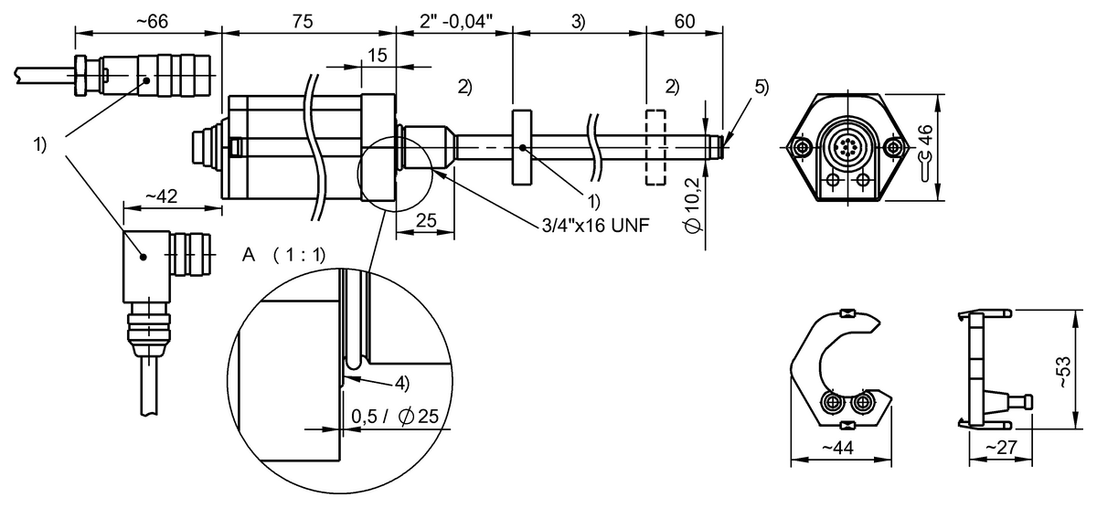 Magnetostrictive linear position sensors in rod design