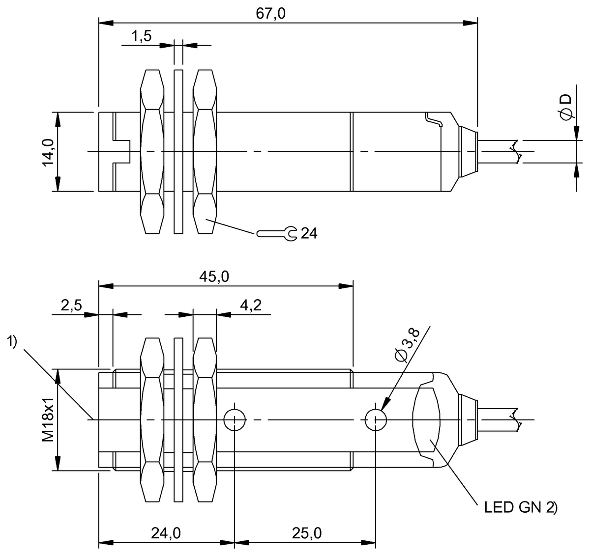 Through-beam sensors