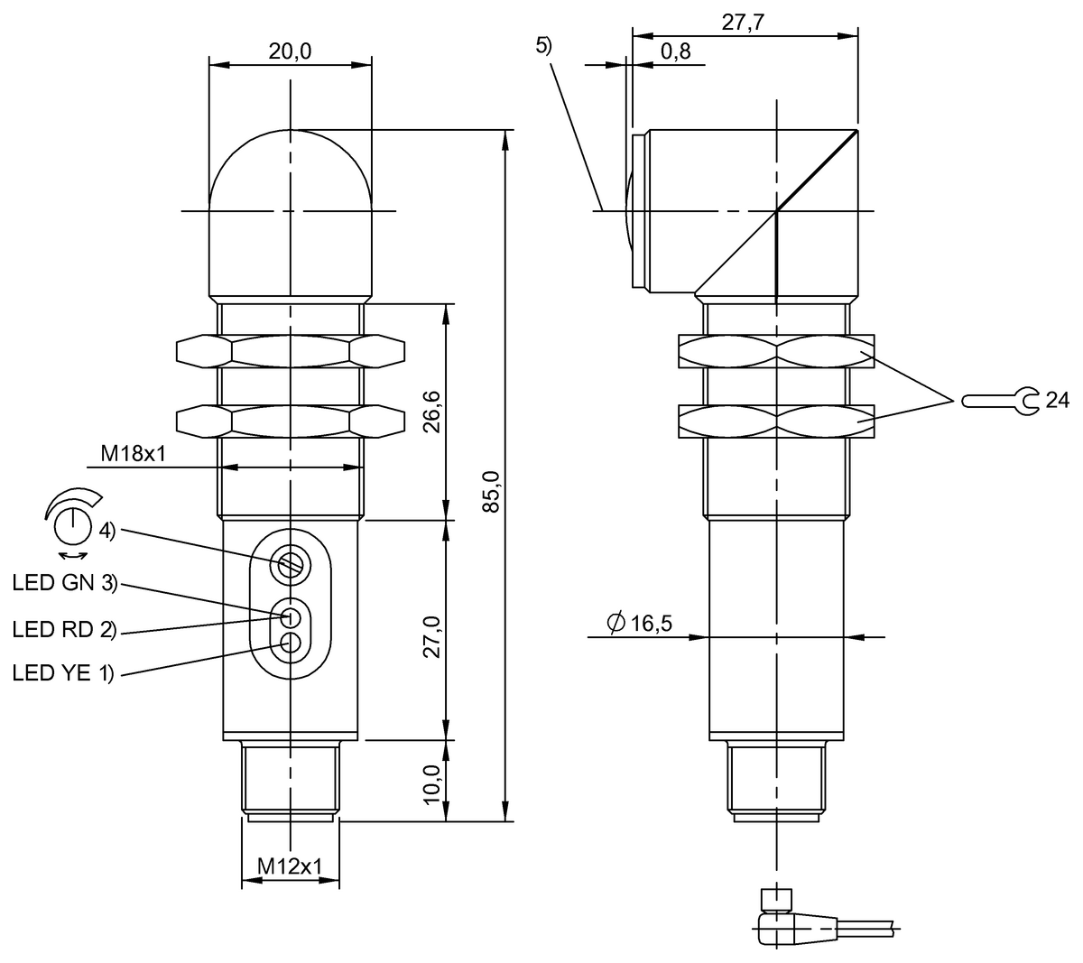 Through-beam sensors