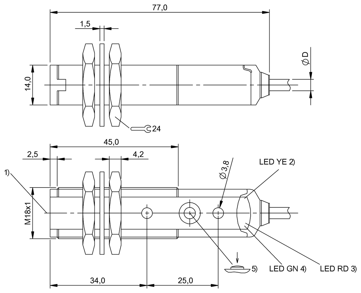 Diffuse sensor with background suppression