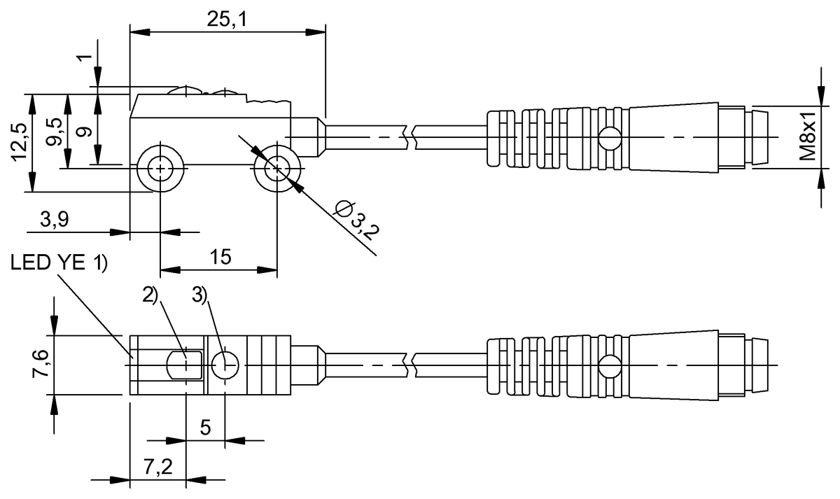 Diffuse sensor with background suppression