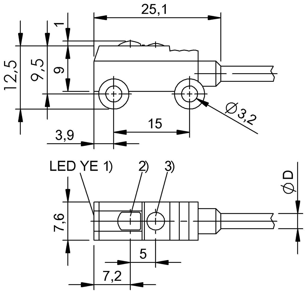 Diffuse sensor with background suppression