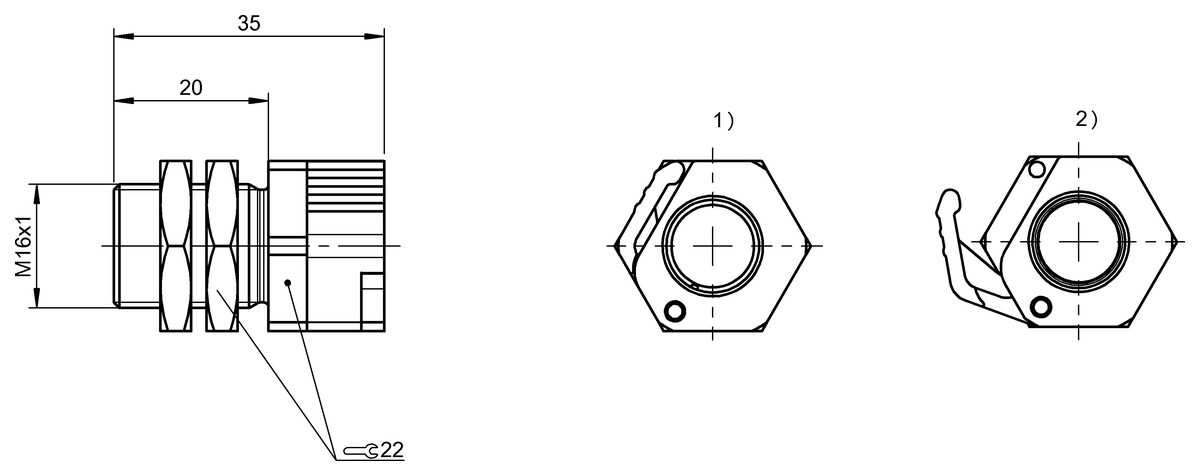 Yakınlık anahtarları için sabit durdurmasız kelepçe tutucu