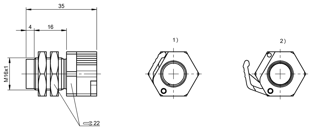 Yakınlık anahtarları için sabit durdurmasız kelepçe tutucu