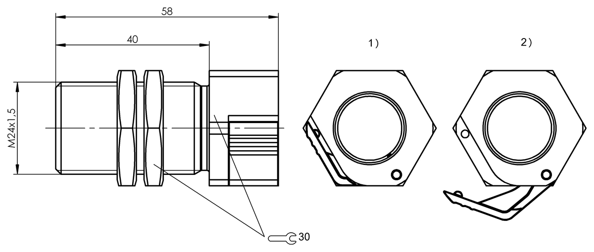 Clamp without fixed stop for proximity switches