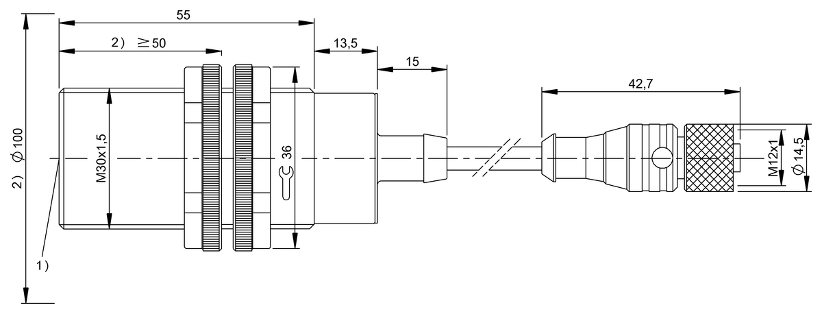 LF read/write heads/antennas (70/455kHz)