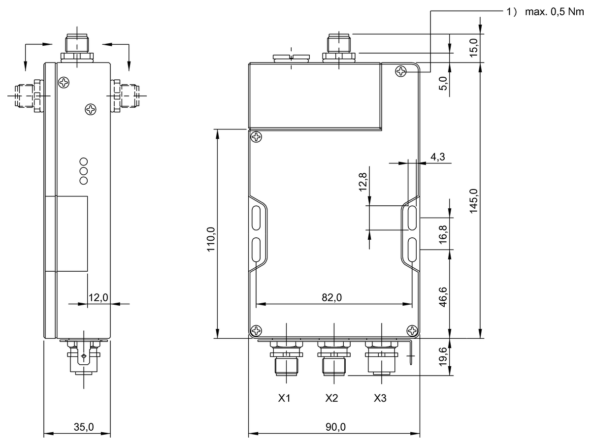RFID LF kiértékelő egységek (70/455 kHz)