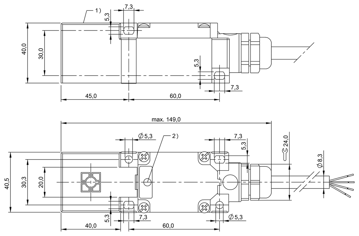 LF read/write heads (70/455 kHz) with integrated processor unit