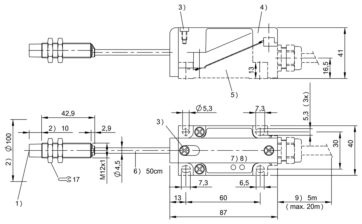 LF read/write heads (125 kHz) with integrated processor unit