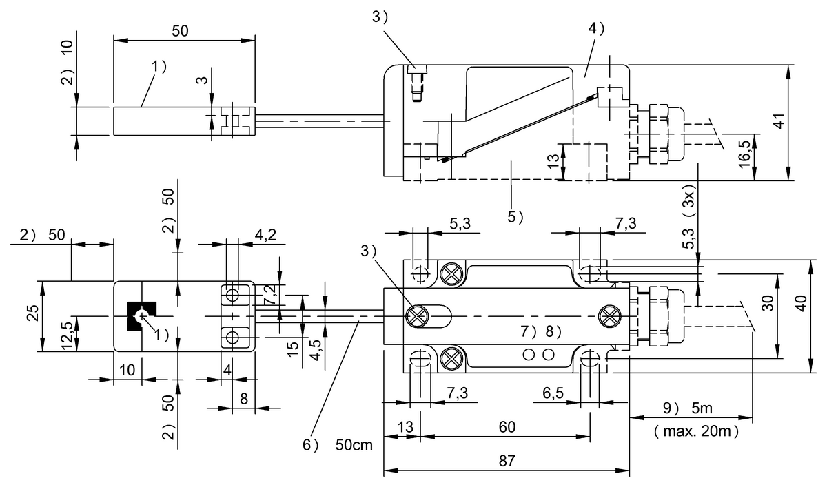 LF read/write heads (125 kHz) with integrated processor unit