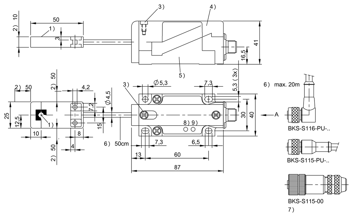 LF read/write heads (125 kHz) with integrated processor unit