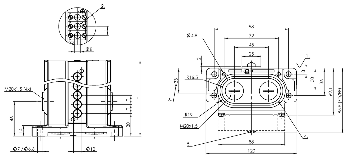 Mechanical multiple position limit switches