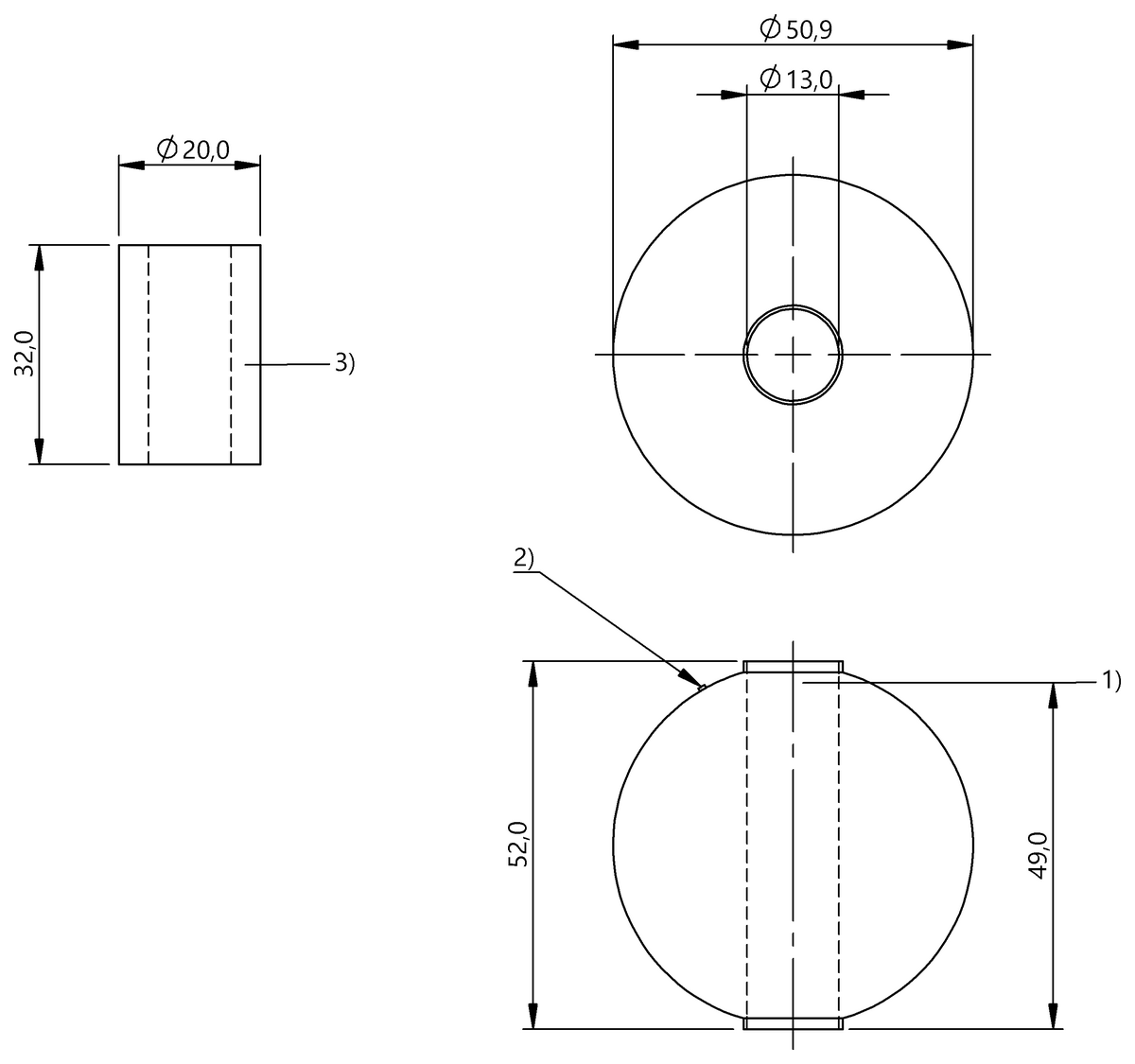 Positionsgeber für Stabbauform