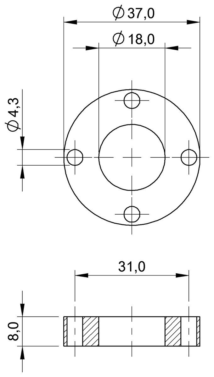 Positionsgeber für Stabbauform