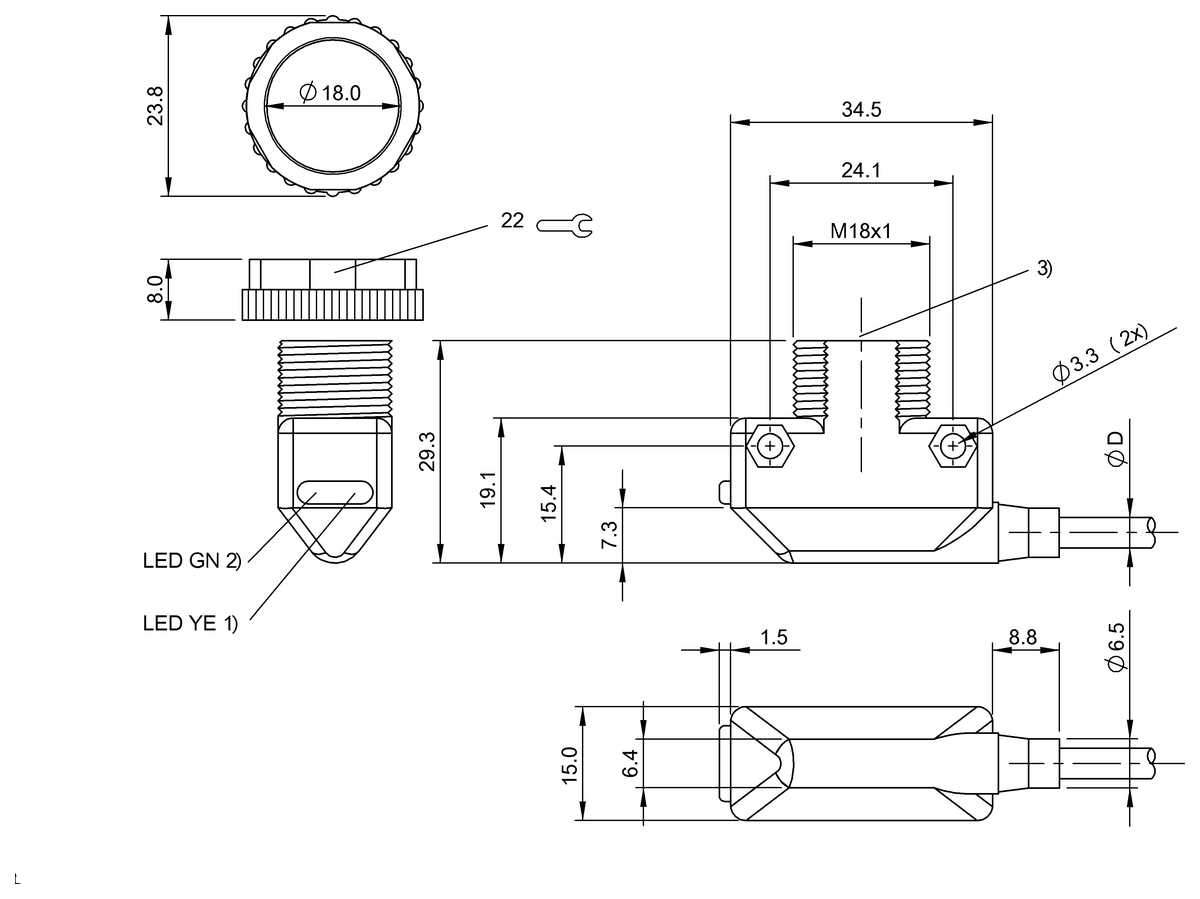 Diffuse sensor with background suppression