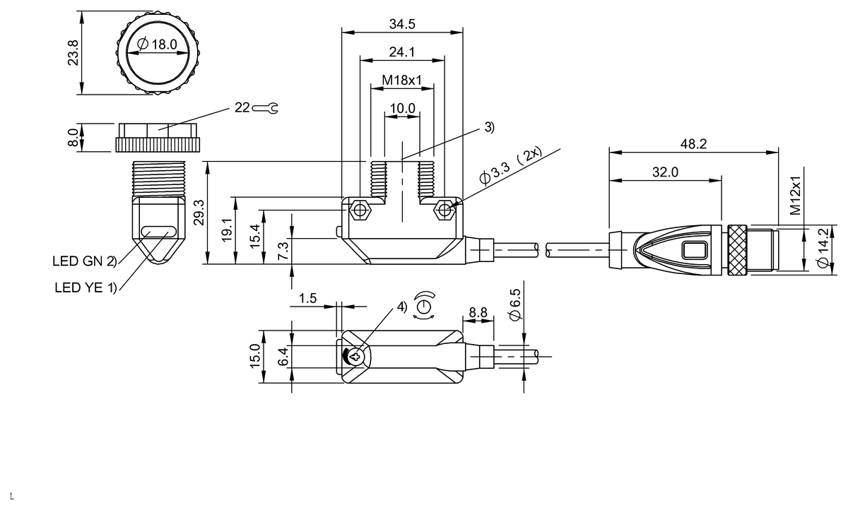 Barreras fotoeléctricas de reflexión