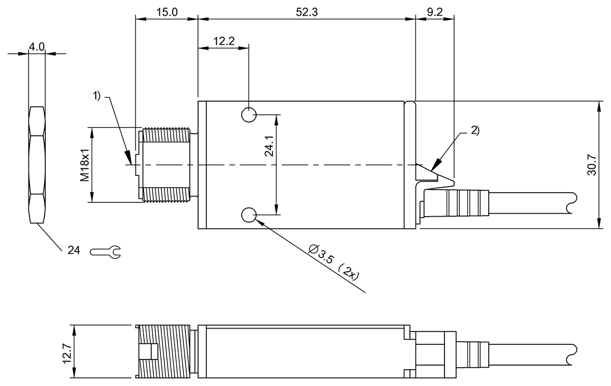 Diffuse sensor with background suppression