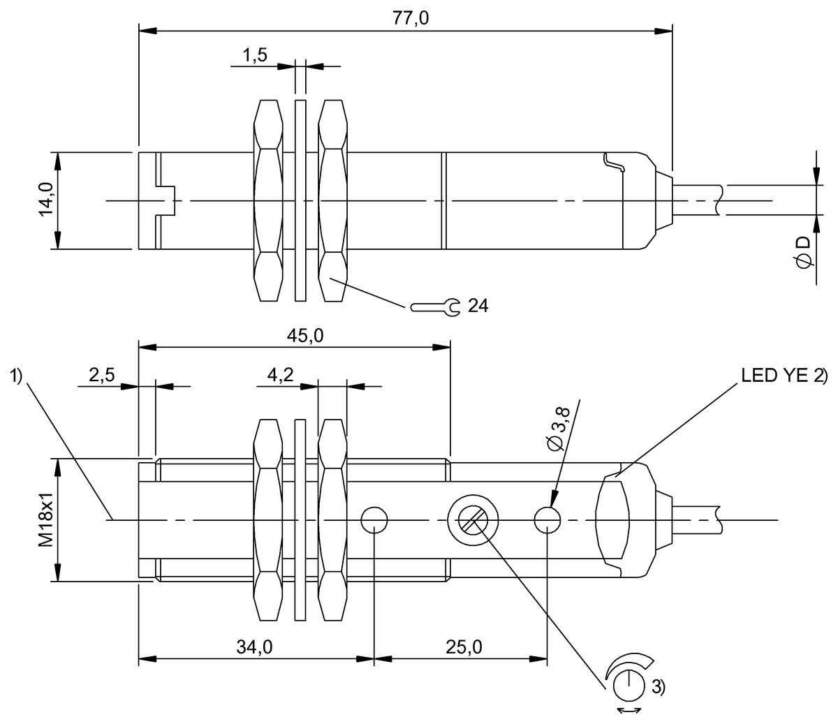 Through-beam sensors