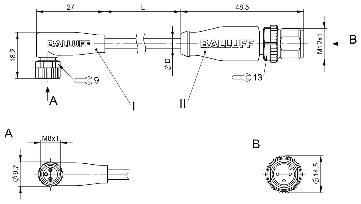 Double-ended cordsets