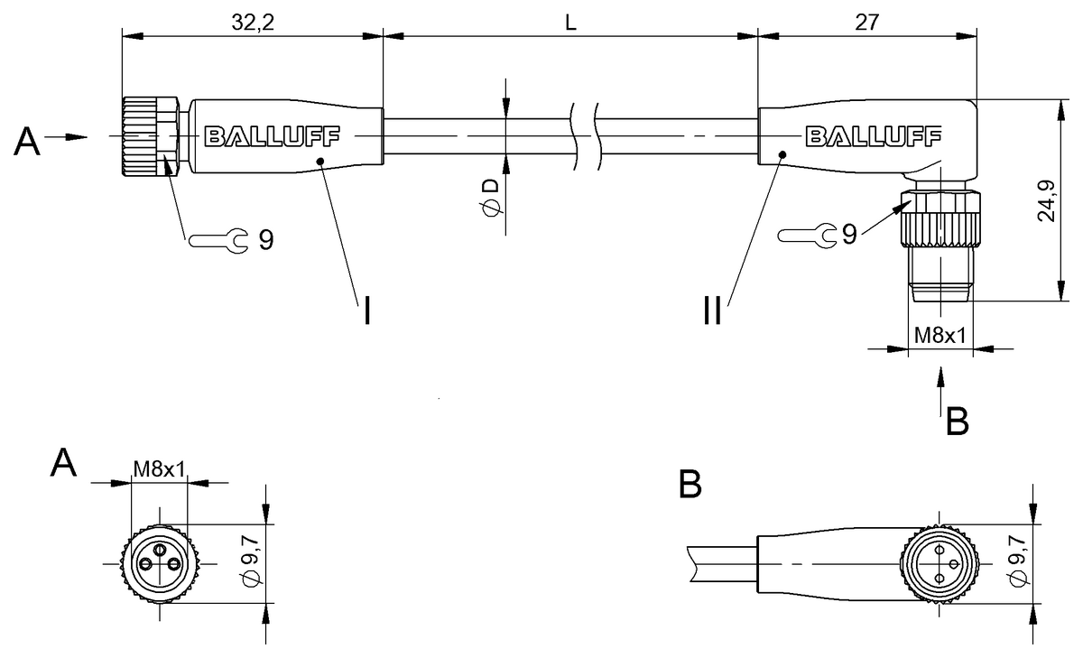 Double-ended cordsets