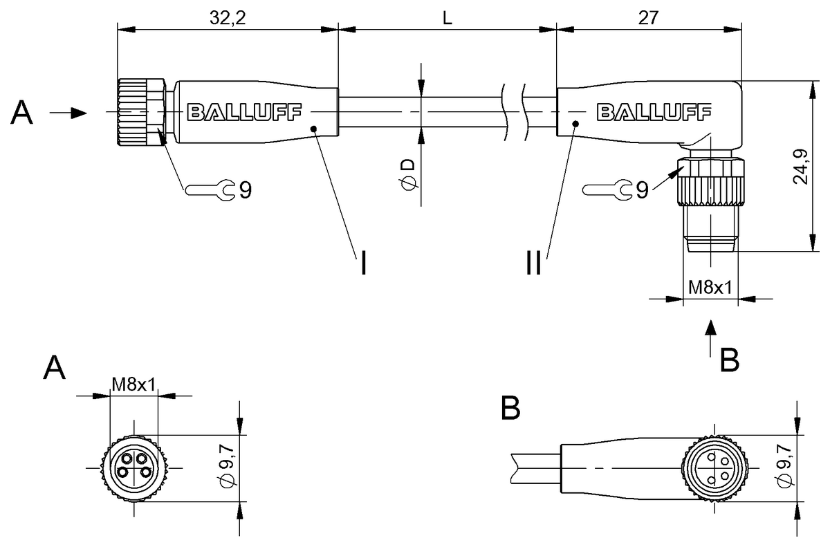 Double-ended cordsets