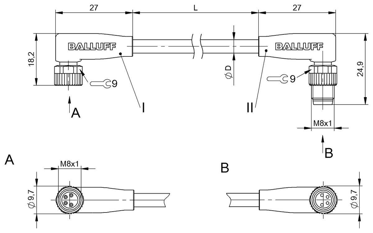 Double-ended cordsets