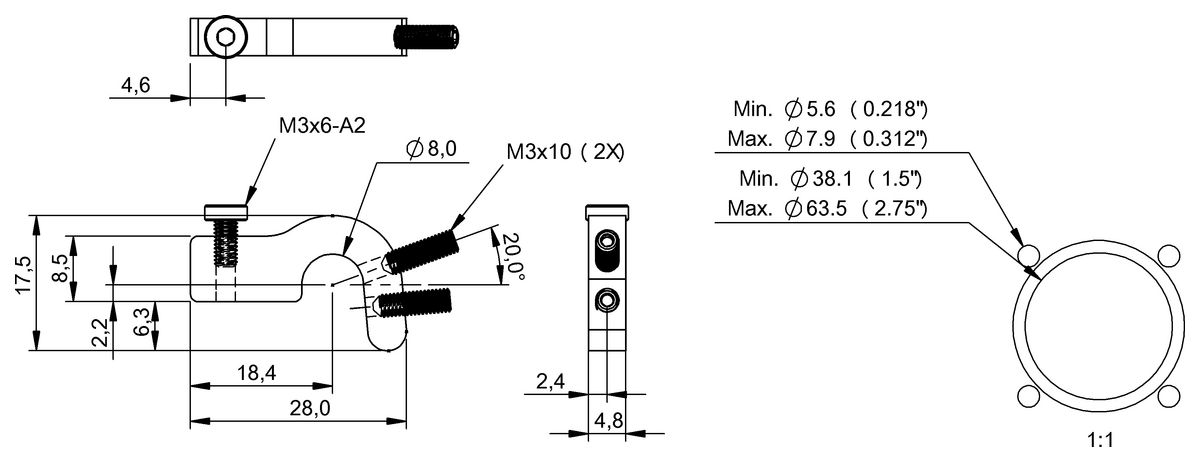 Haltewinkel für magnetische Sensoren