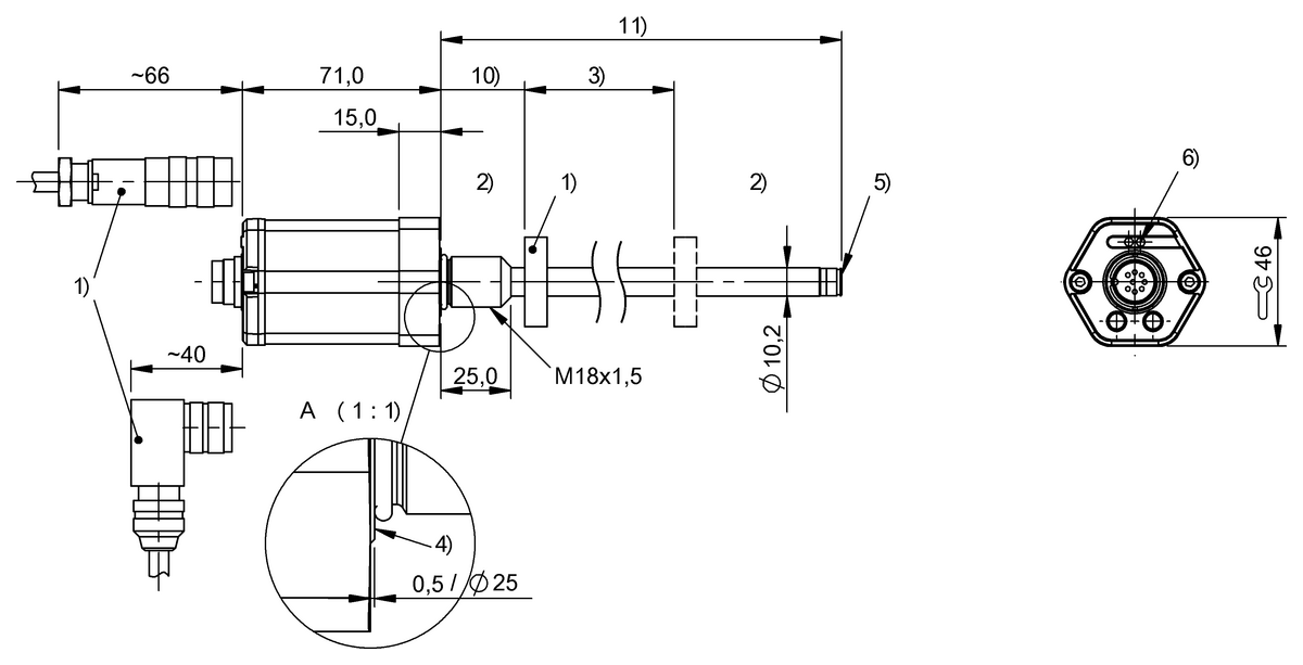 Magnetostrictive linear position sensors in rod design