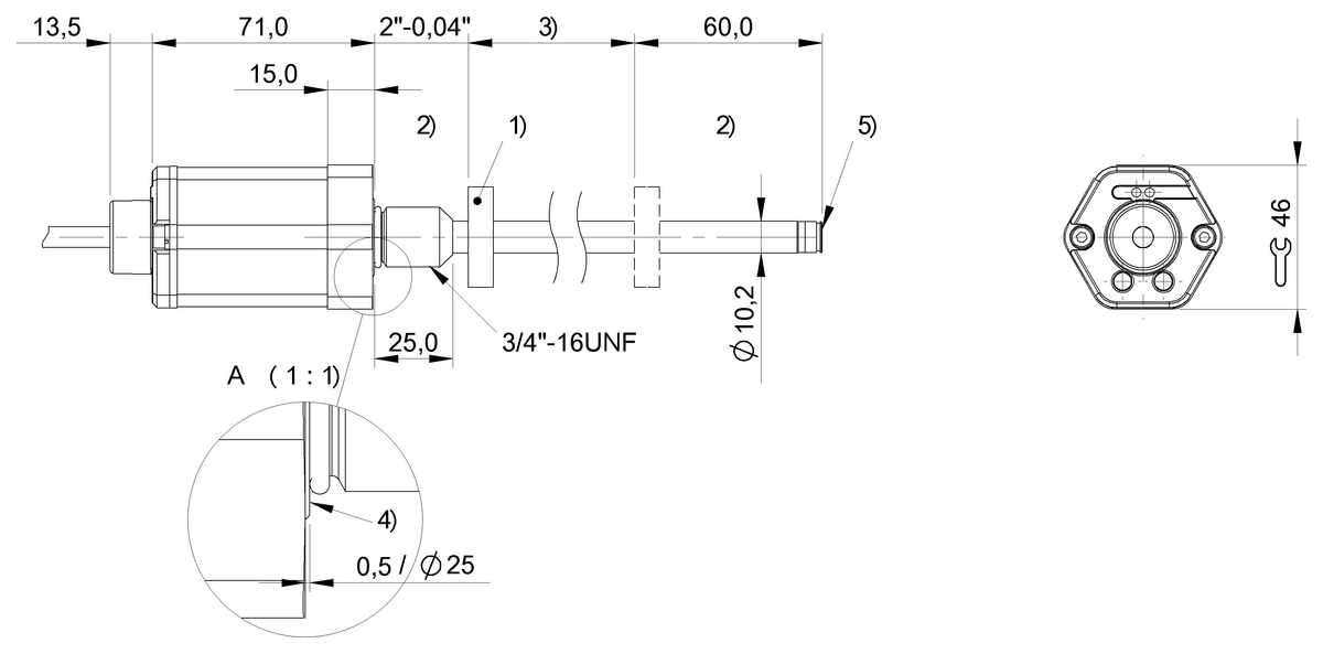 Magnetostrictive linear position sensors in rod design