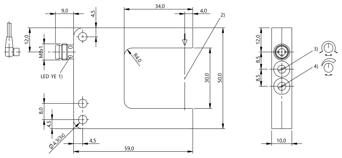 Fork sensors and angle sensors