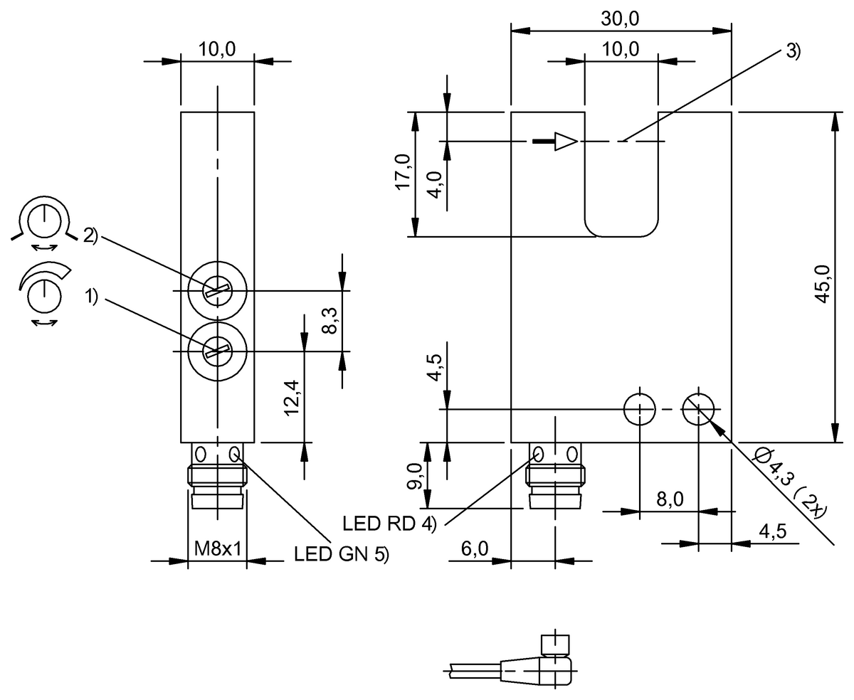 Fork sensors and angle sensors