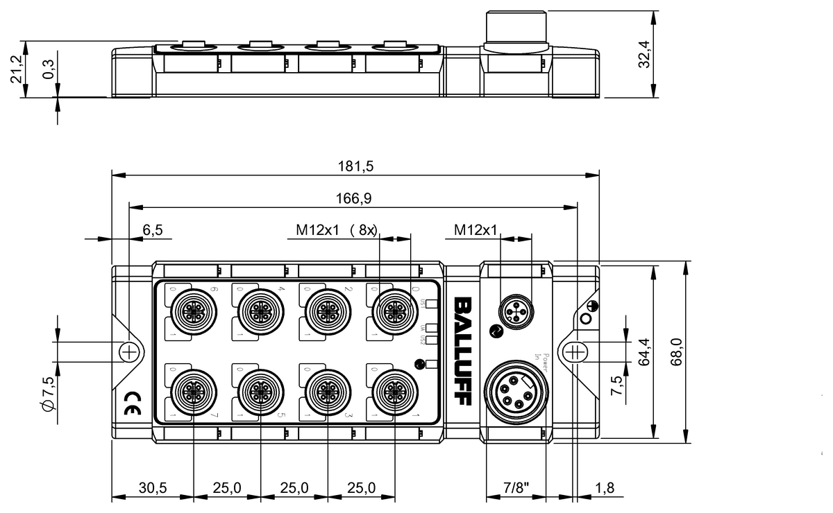 IO-Link sensor/actuator hubs