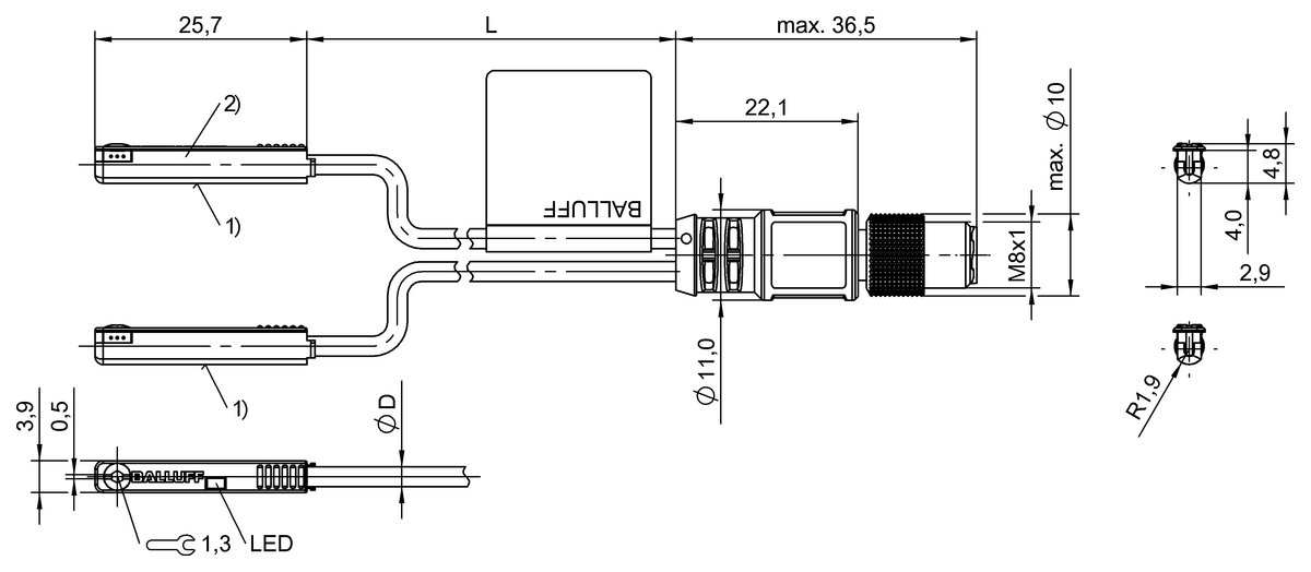 Farklı kanal şekilleri için silindir anahtarları