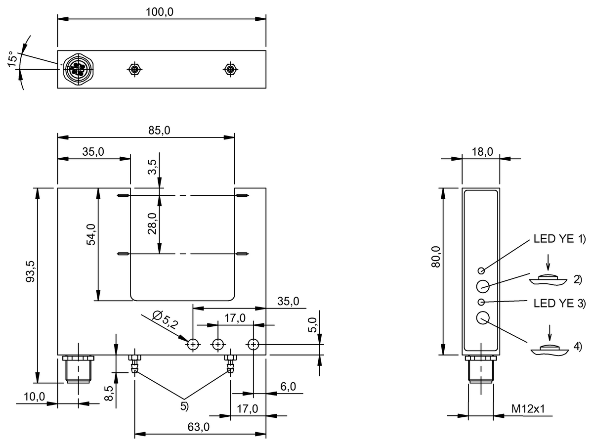 Fork sensors and angle sensors