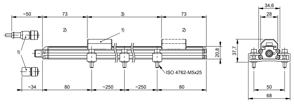 Magnetostrictive linear position sensors in profile design