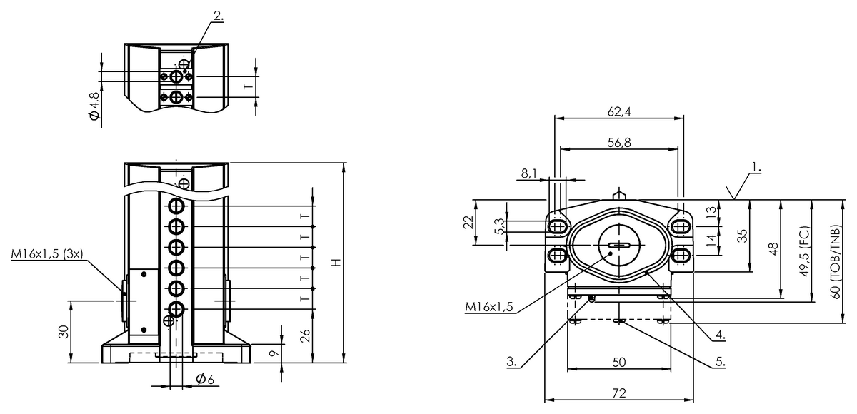 Mechanical multiple position limit switches