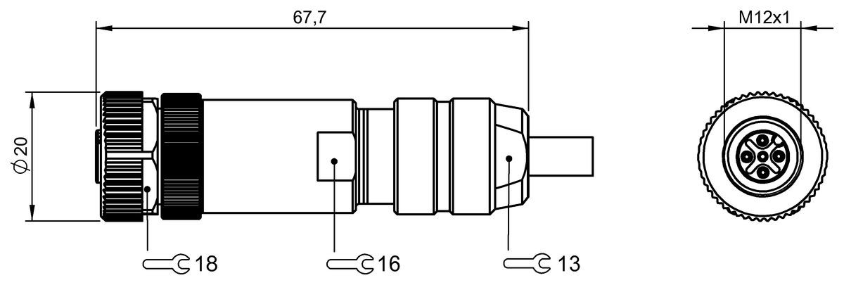 Connettore a cablare