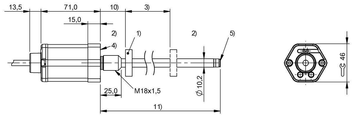 Magnetostrictive linear position sensors in rod design