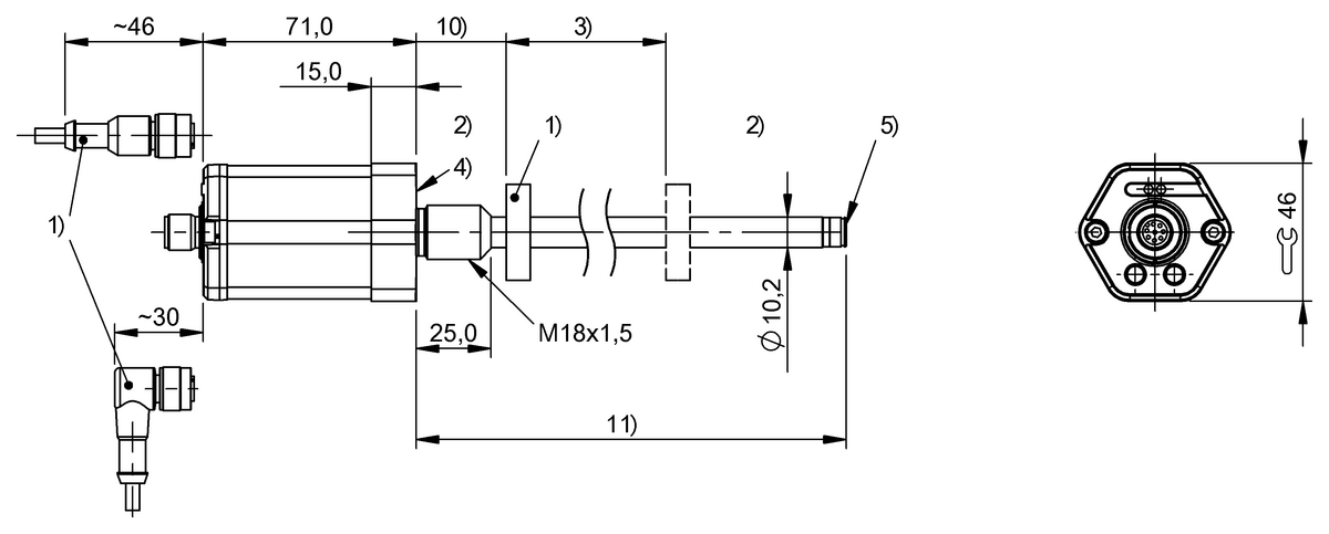 Magnetostrictive linear position sensors in rod design